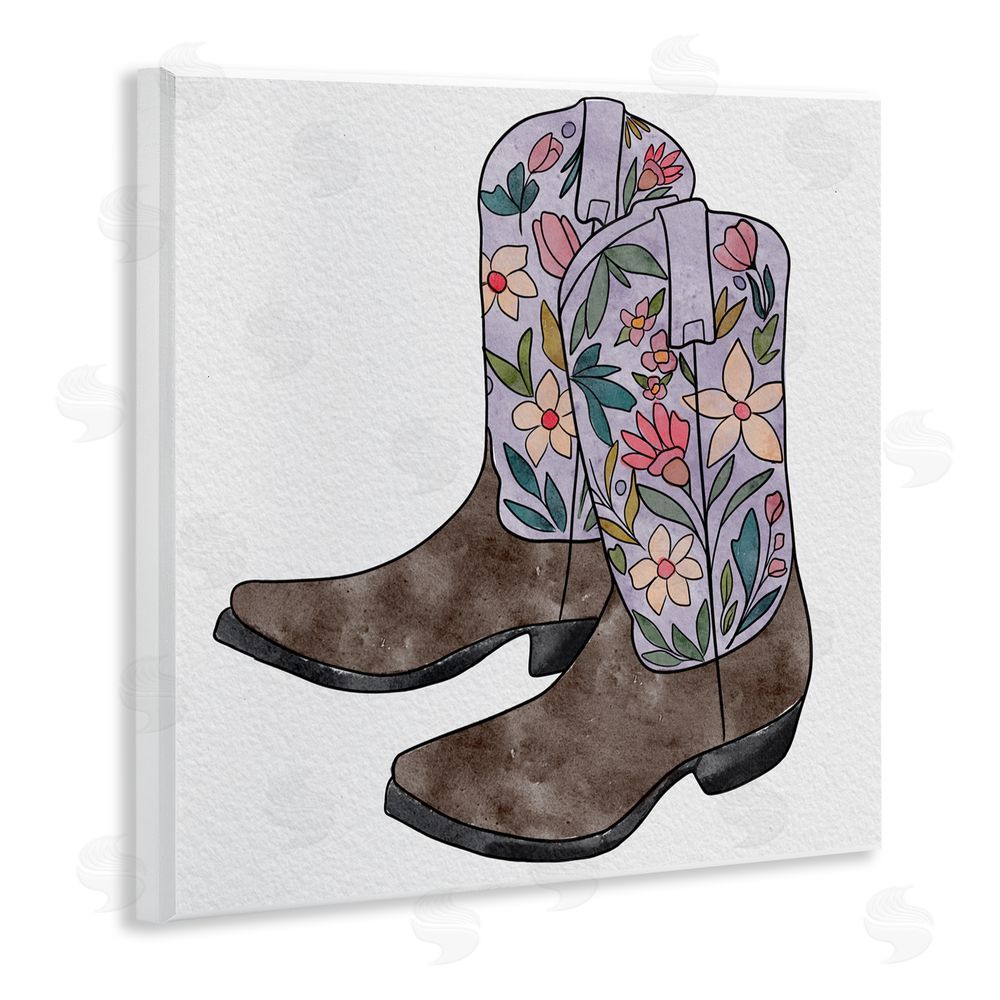 Alisha Kiara Design Wildflower Cowboy Boots Wall Plaque Art Print