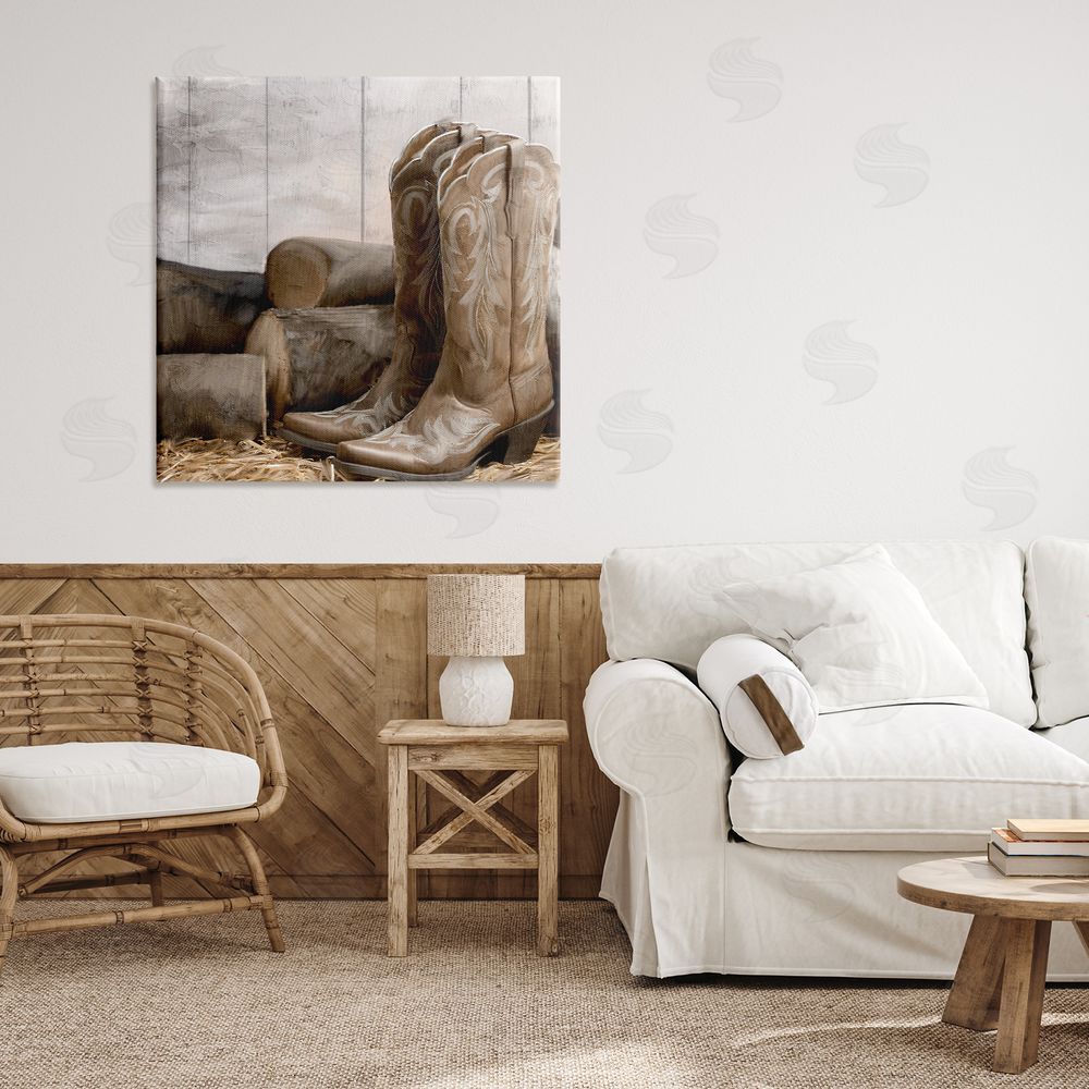 Kim Allen Kick Off Your Boots Stretched Canvas Wall Art in Room