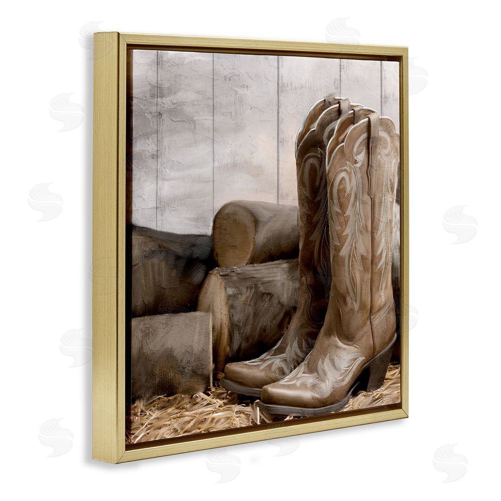 Kim Allen Kick Off Your Boots Gold Floating Frame Canvas Wall Art Print