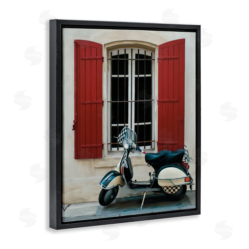 Renel Peters Two Wheel Dream Black Floating Frame Canvas Wall Art Print