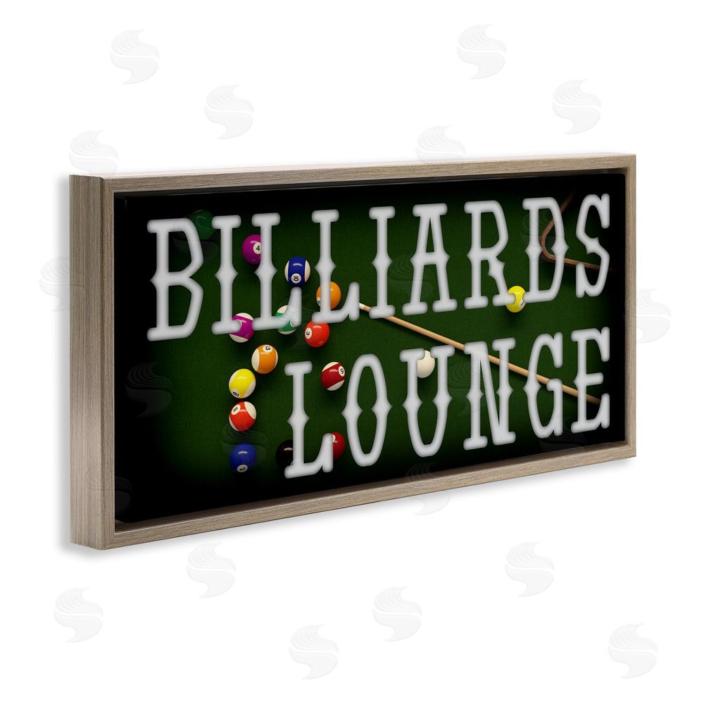 Marcus Prime Billiards Lounge Recreation Brown Floating Frame Canvas Wall Art Print