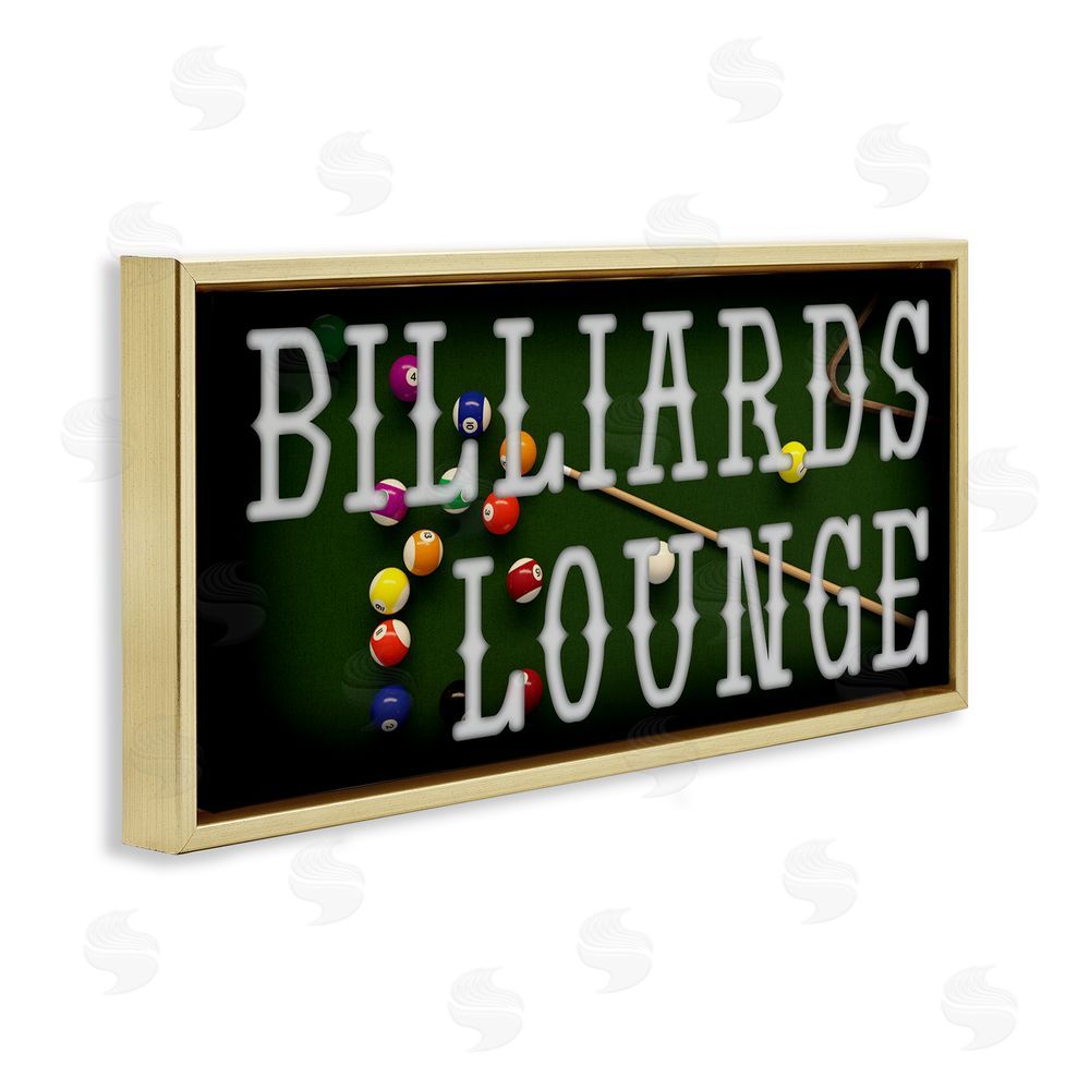 Marcus Prime Billiards Lounge Recreation Gold Floating Frame Canvas Wall Art Print
