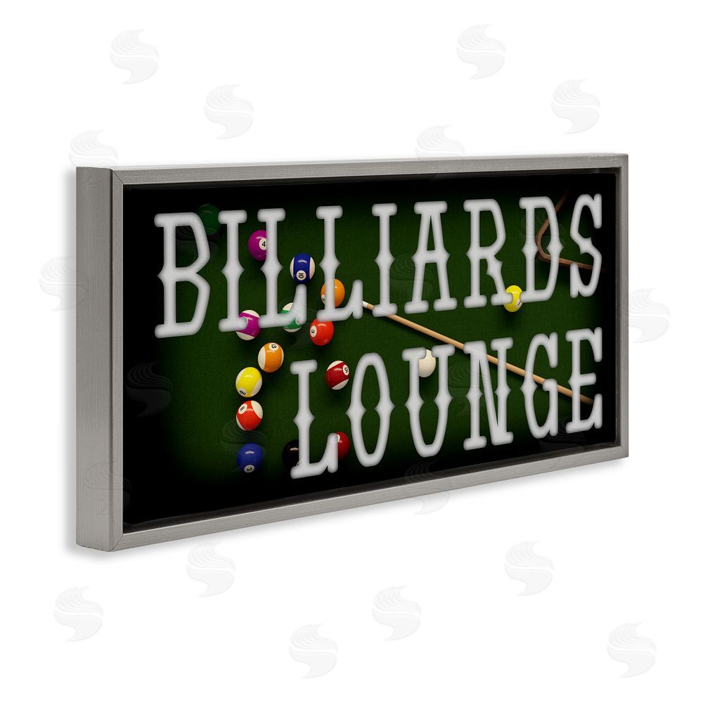 Marcus Prime Billiards Lounge Recreation Gray Floating Frame Canvas Wall Art Print
