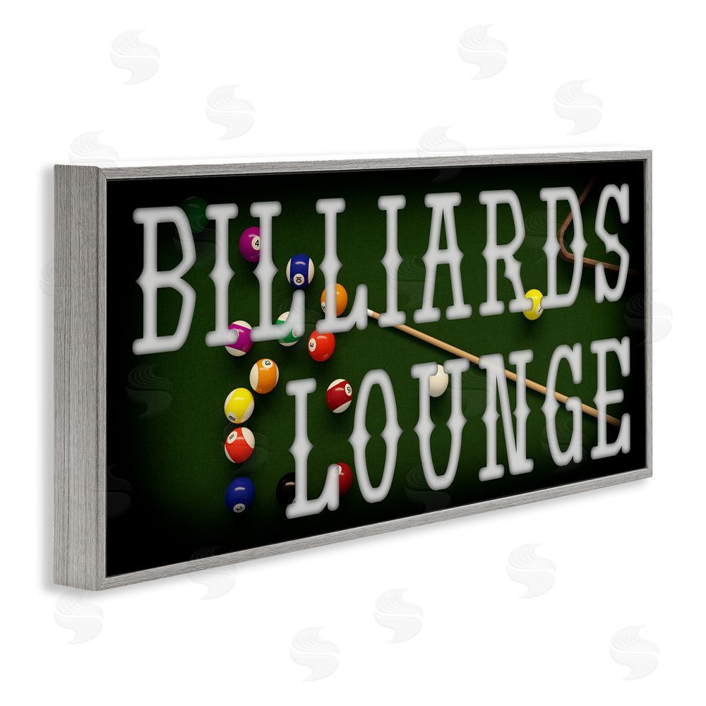 Marcus Prime Billiards Lounge Recreation Gray Framed Giclee Wall Art Print