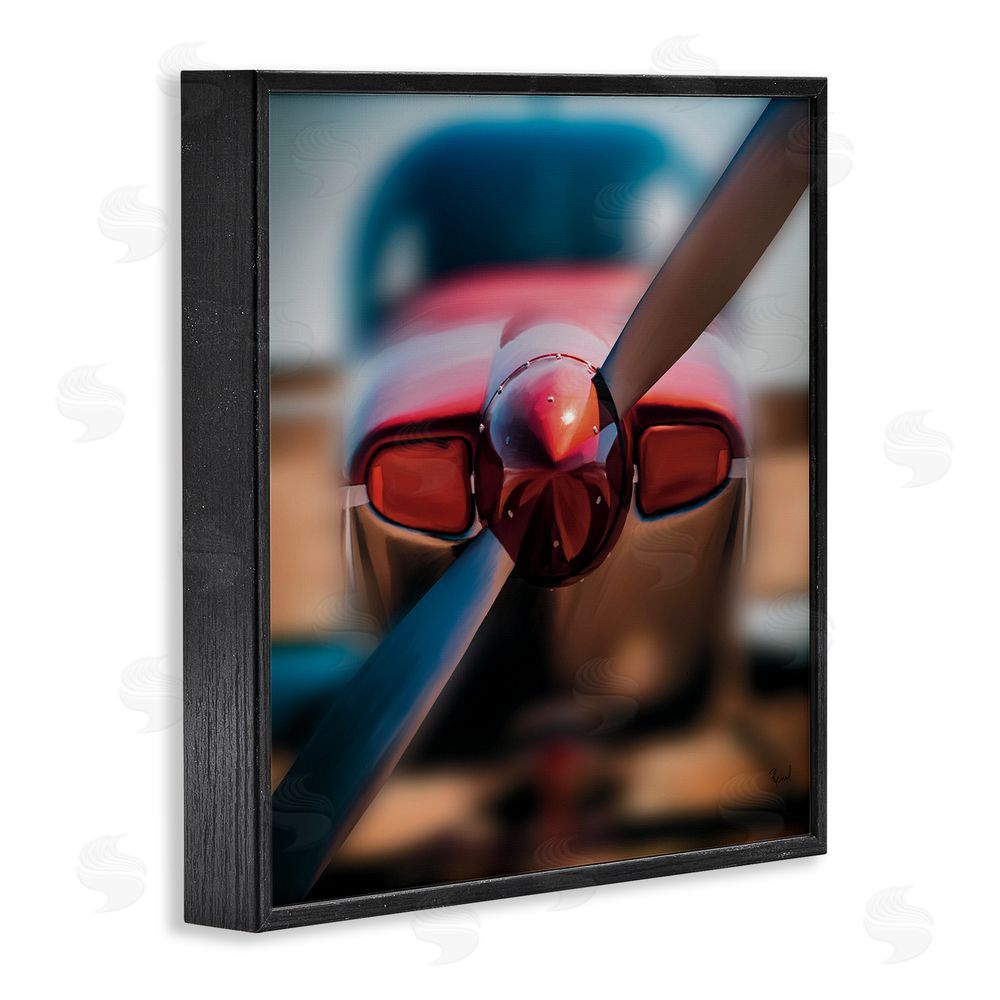 Renel Peters Red Aircraft Propeller Black Framed Giclee Wall Art Print