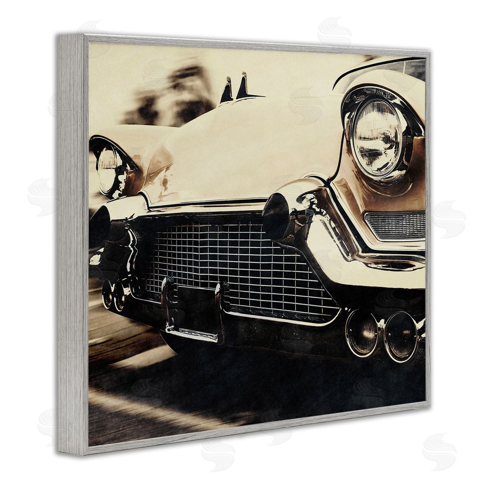 Marcus Prime Vintage Ride Headlights Gray Framed Giclee Wall Art Print
