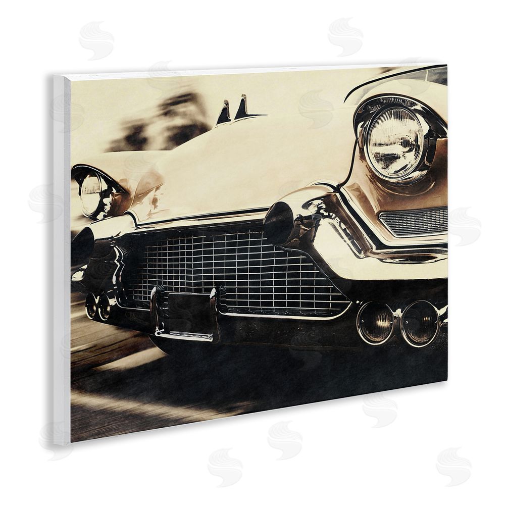 Marcus Prime Vintage Ride Headlights Wooden Wall Plaque Art Print