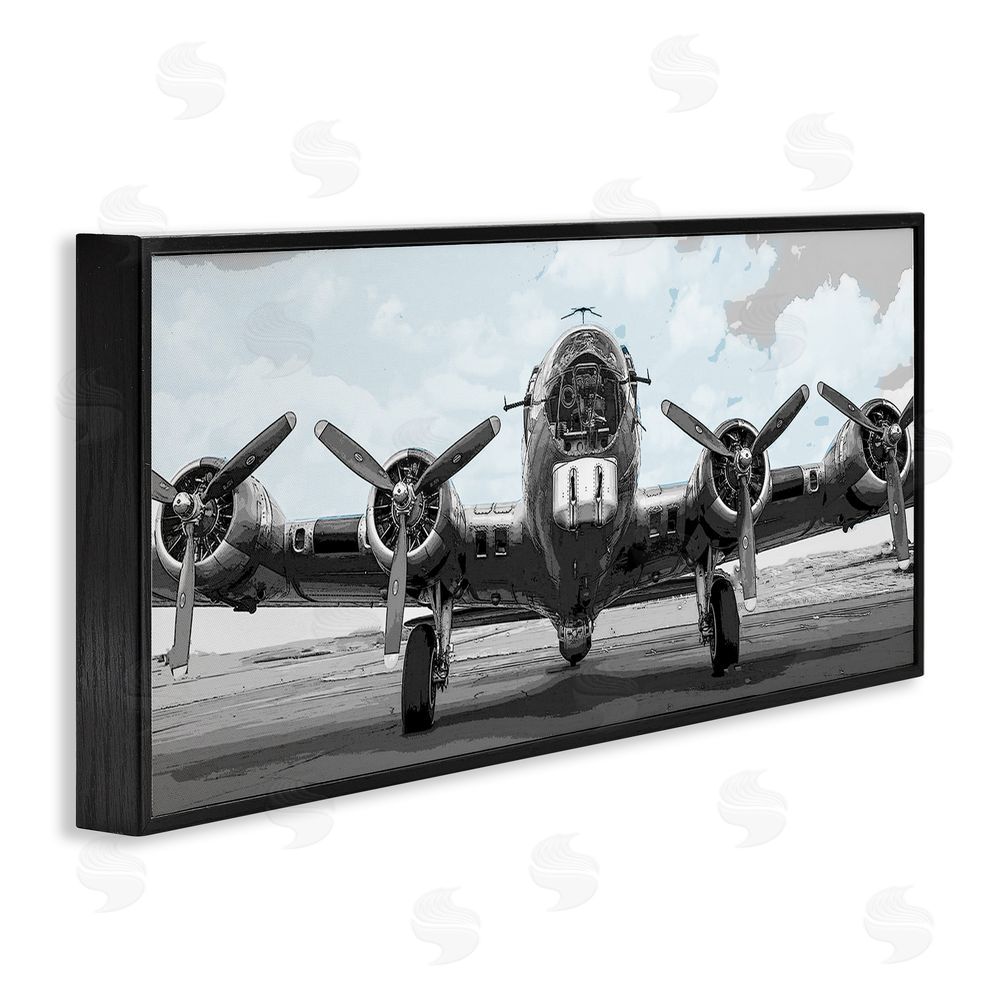 Kim Allen Historic Aviation Aircraft Black Framed Giclee Wall Art Print