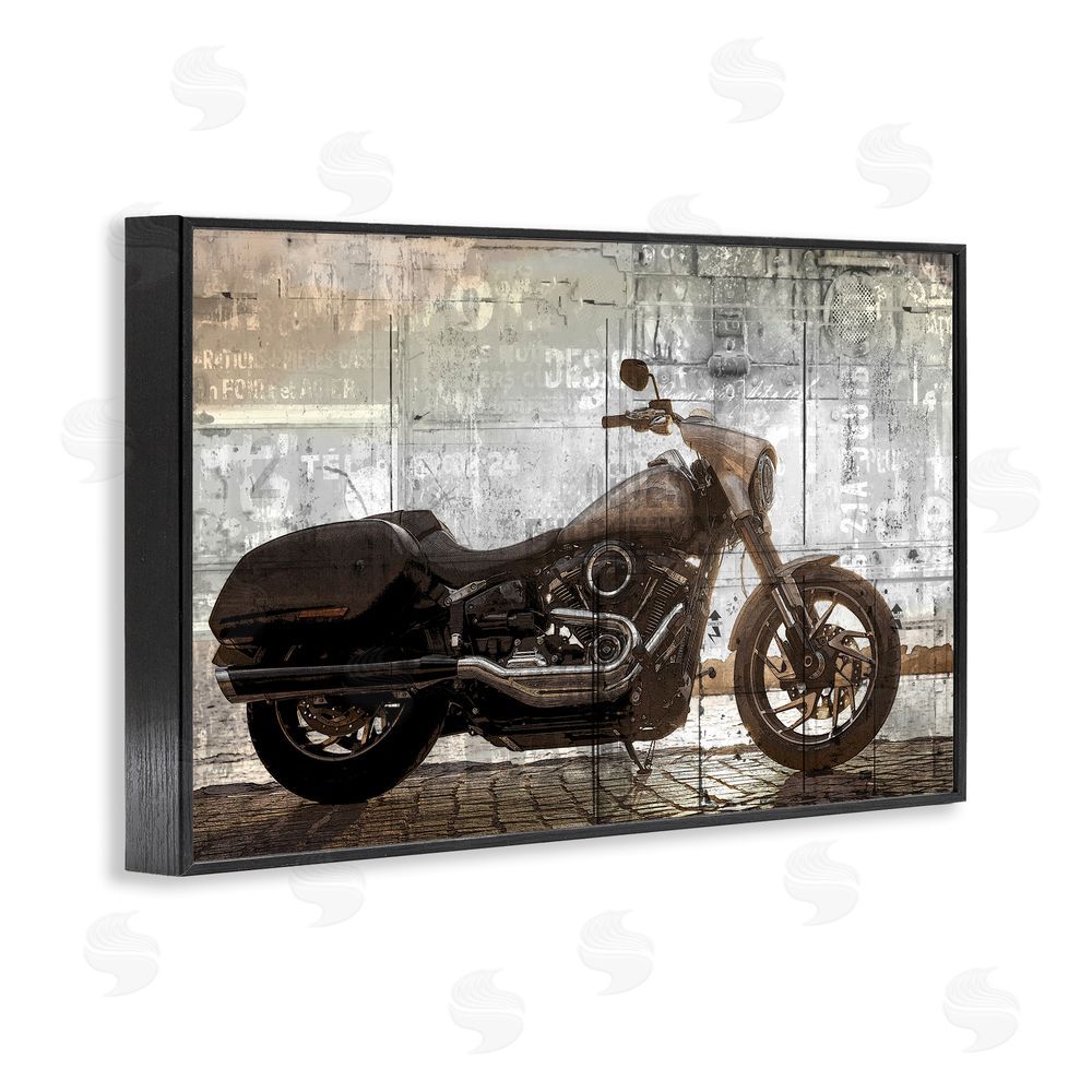 Kim Allen Sunset Ride Motorcycle Black Framed Giclee Wall Art Print