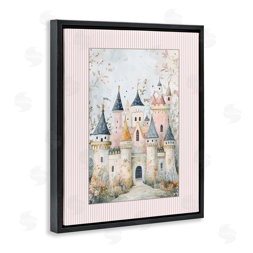 Christine Simpson Art Enchanted Dreams Castle Black Floating Frame Canvas Wall Art Print