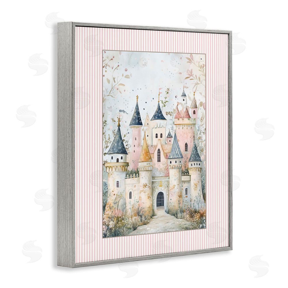 Christine Simpson Art Enchanted Dreams Castle Gray Framed Giclee Wall Art Print
