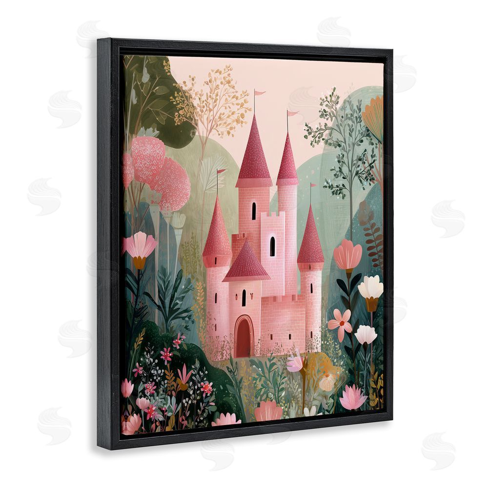 Christine Simpson Art Castle For A Princess Black Floating Frame Canvas Wall Art Print