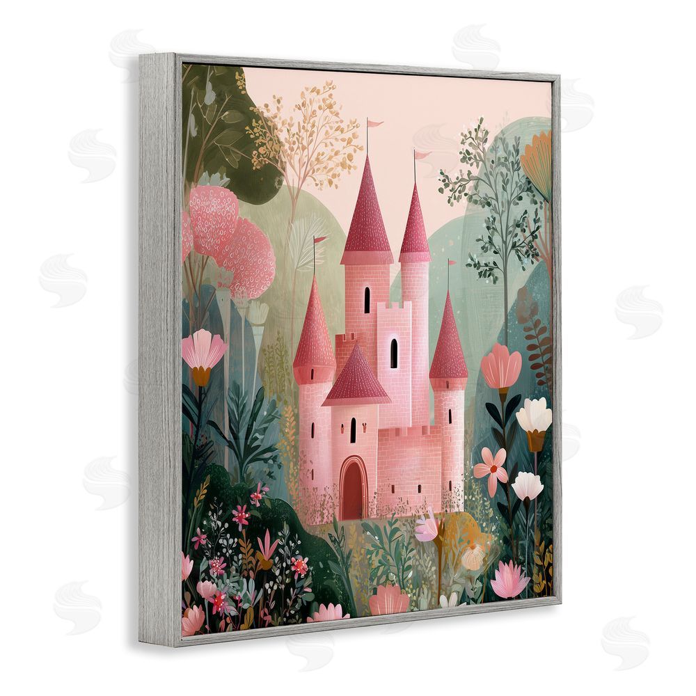 Christine Simpson Art Castle For A Princess Gray Framed Giclee Wall Art Print