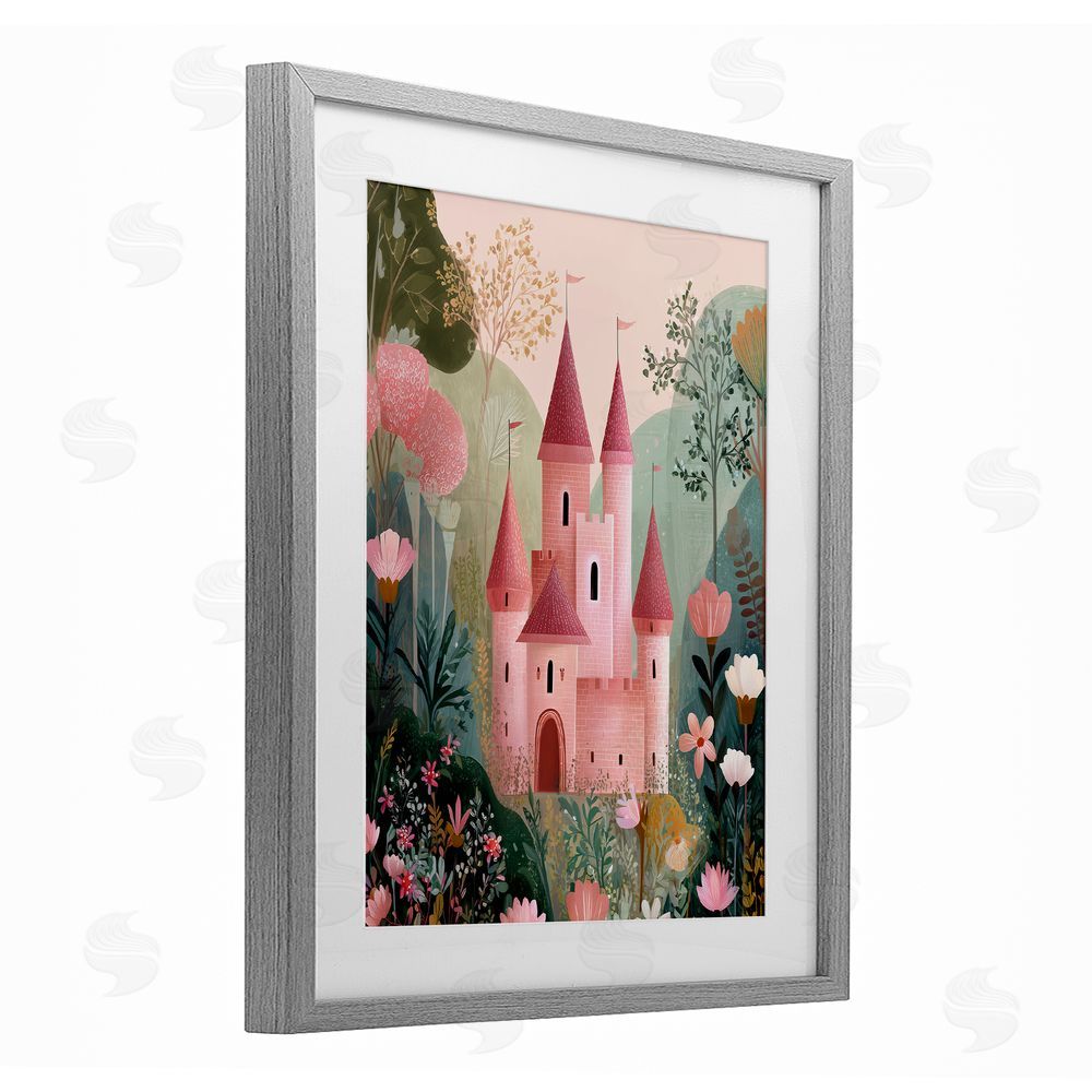 Christine Simpson Art Castle For A Princess Gray Framed Print Under Glass Wall Art