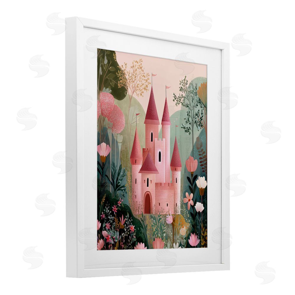 Christine Simpson Art Castle For A Princess White Framed Print Under Glass Wall Art
