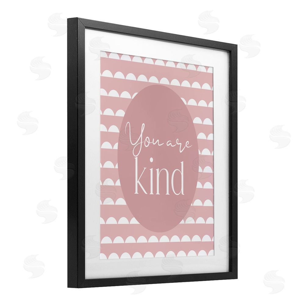 Christine Simpson Art You Are Kind Blush Pink Black Framed Print Under Glass with Matting Wall Art