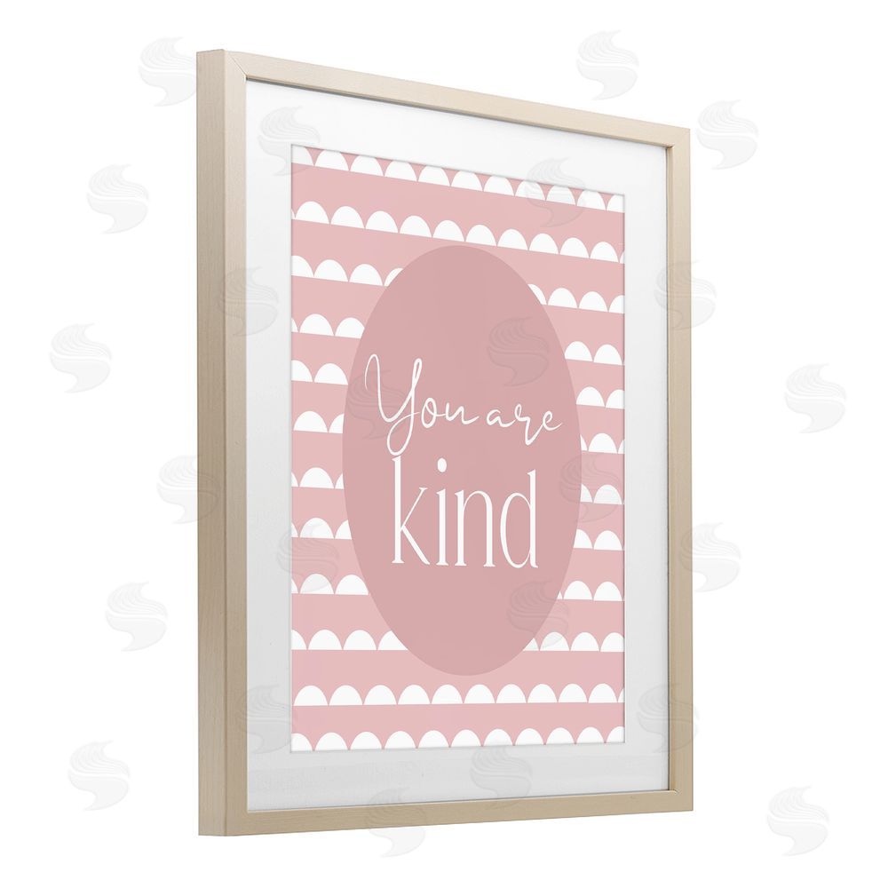 Christine Simpson Art You Are Kind Blush Pink Brown Framed Print Under Glass with Matting Wall Art