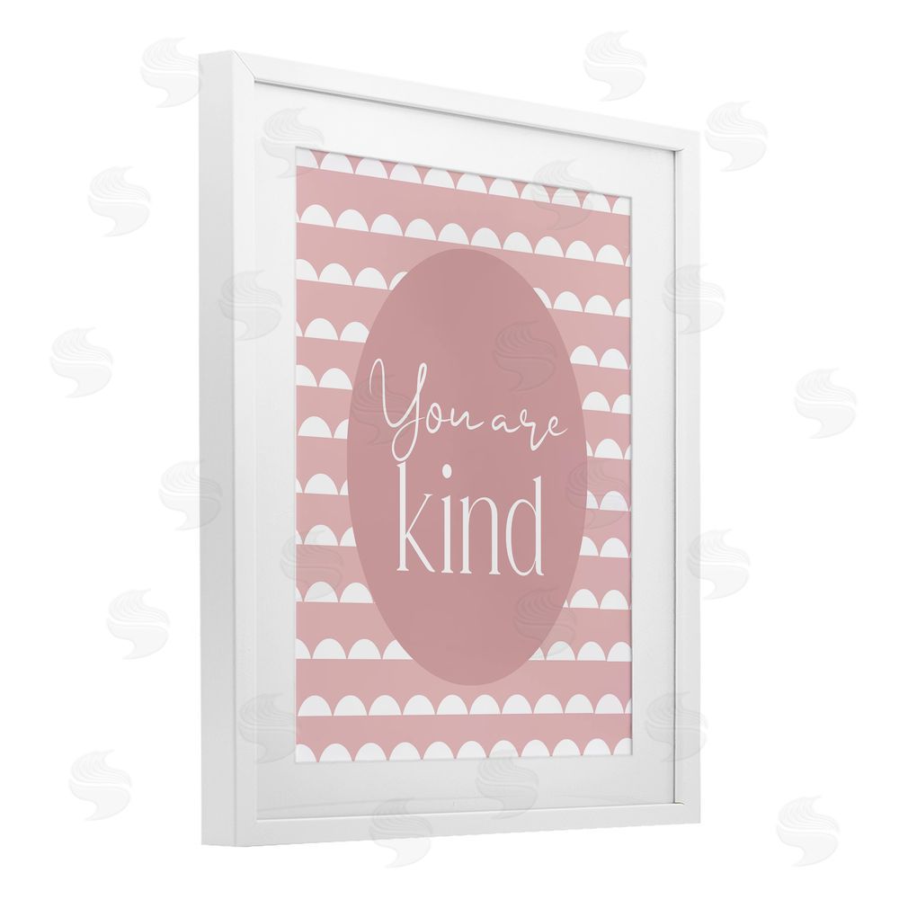 Christine Simpson Art You Are Kind Blush Pink White Framed Print Under Glass with Matting Wall Art