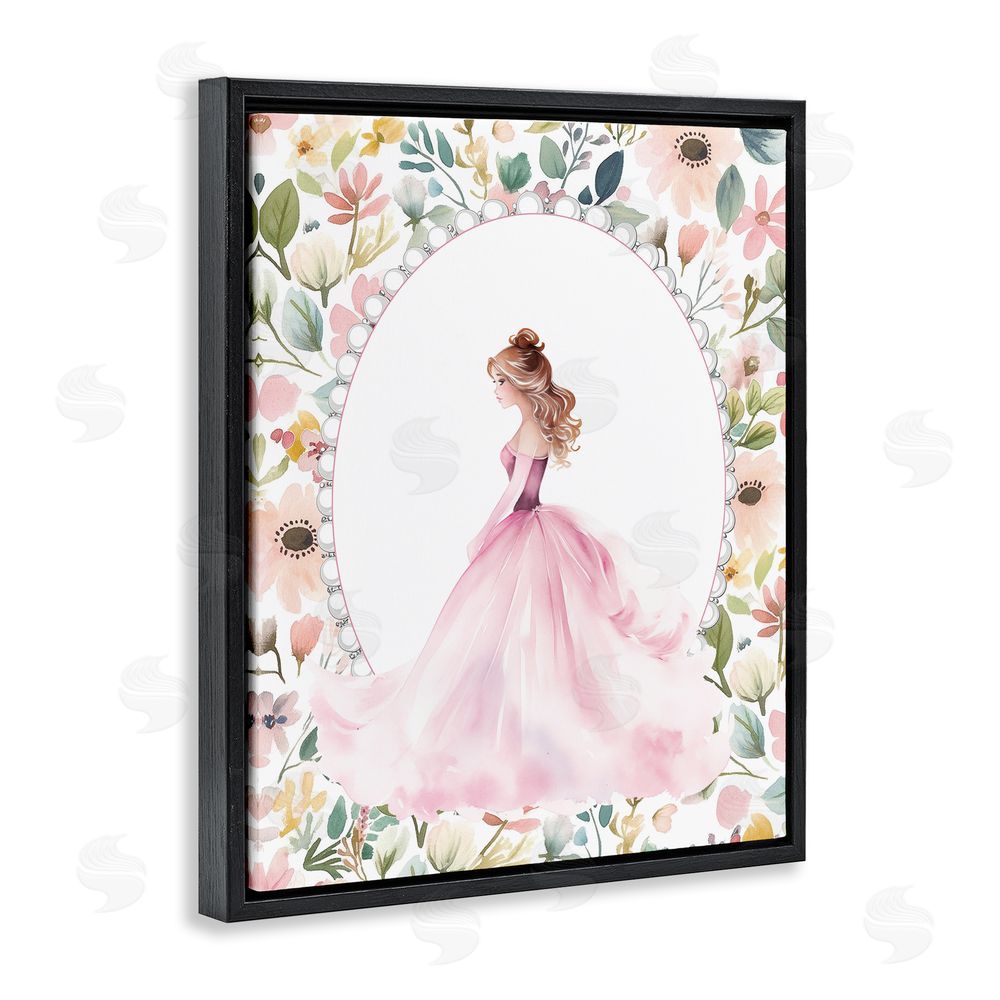 Christine Simpson Art Elegant Princess Love Black Floating Frame Canvas Wall Art Print