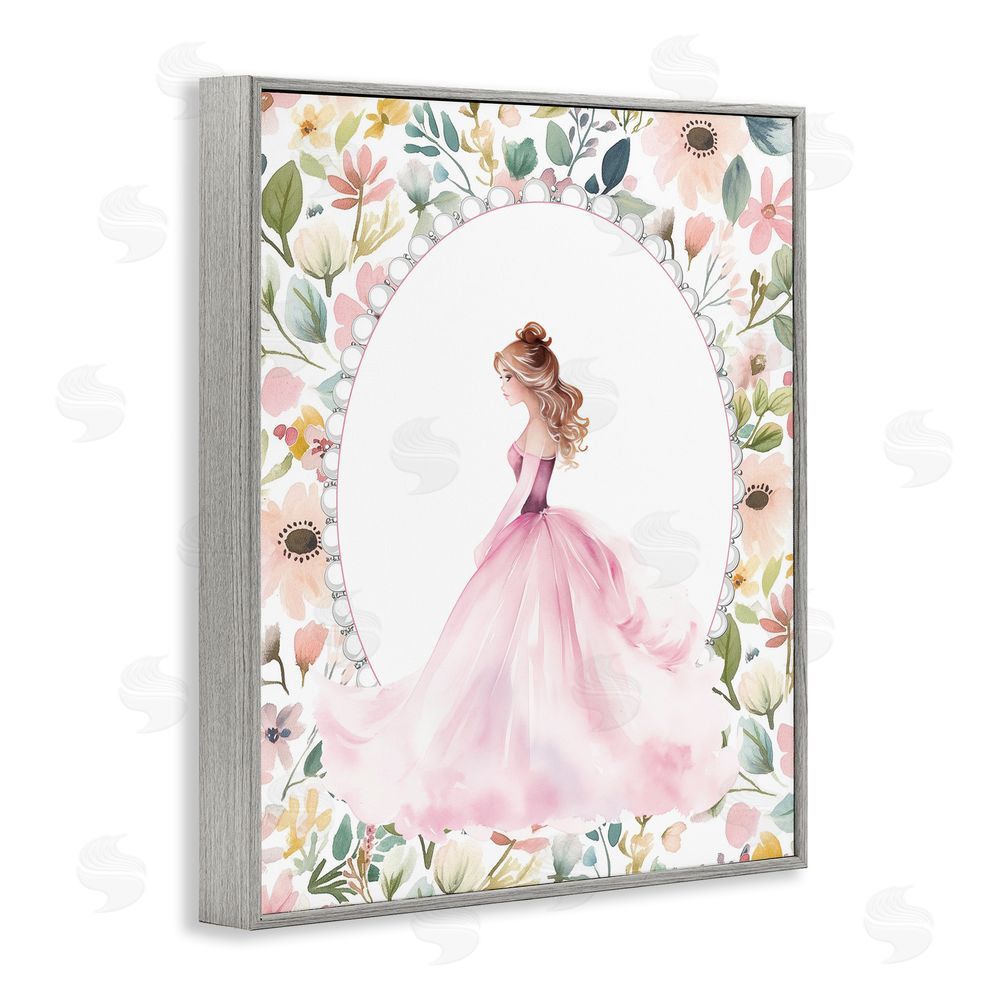 Christine Simpson Art Elegant Princess Love Gray Framed Giclee Wall Art Print