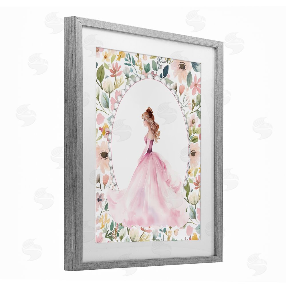 Christine Simpson Art Elegant Princess Love Gray Framed Print Under Glass Wall Art