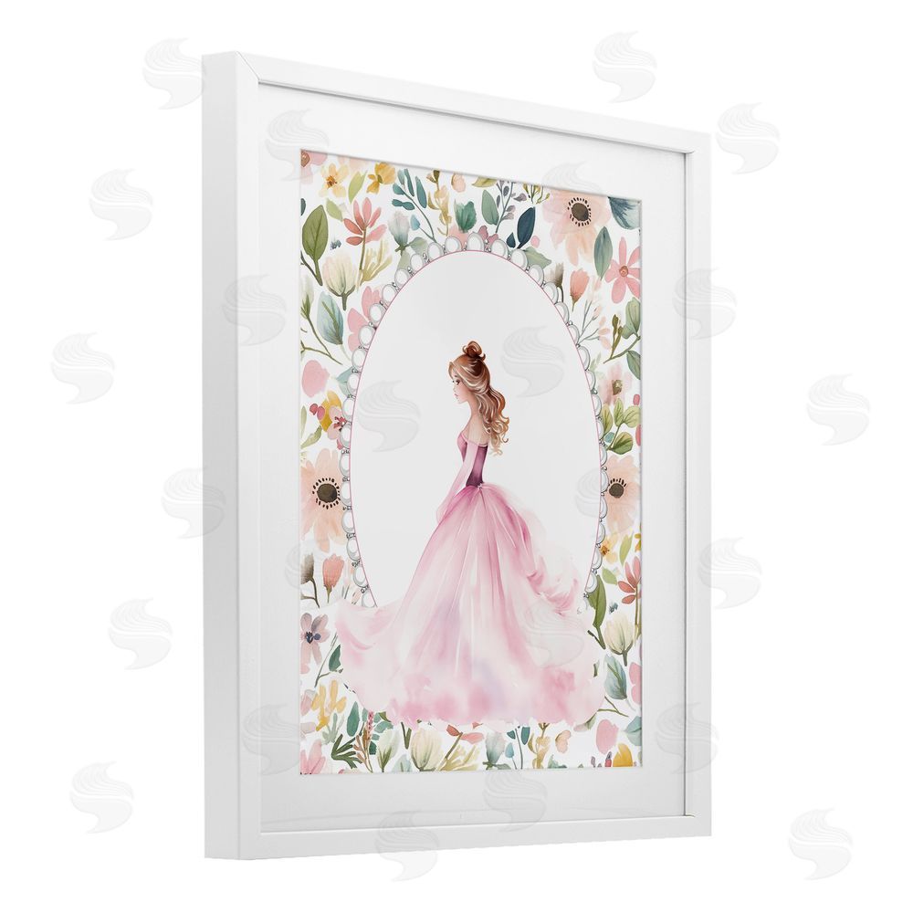 Christine Simpson Art Elegant Princess Love White Framed Print Under Glass Wall Art