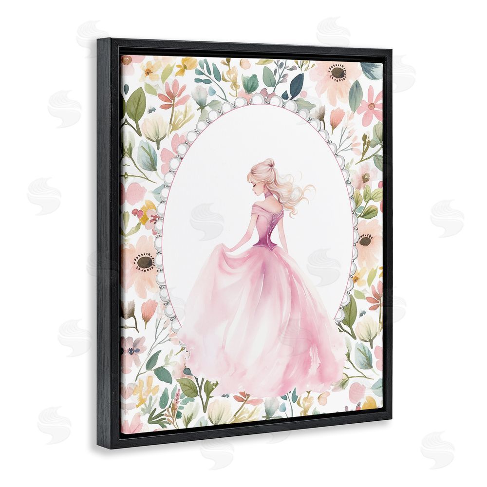 Christine Simpson Art Graceful Princess Love Black Floating Frame Canvas Wall Art Print