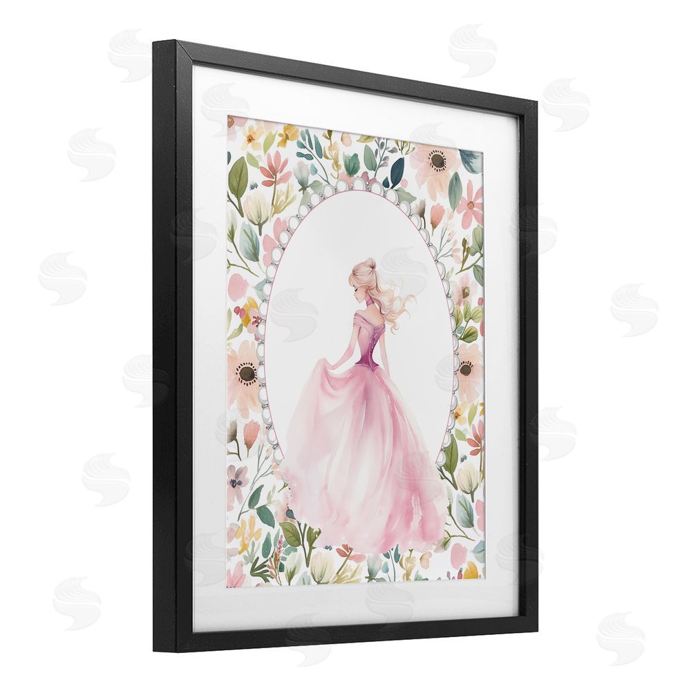 Christine Simpson Art Graceful Princess Love Black Framed Print Under Glass Wall Art