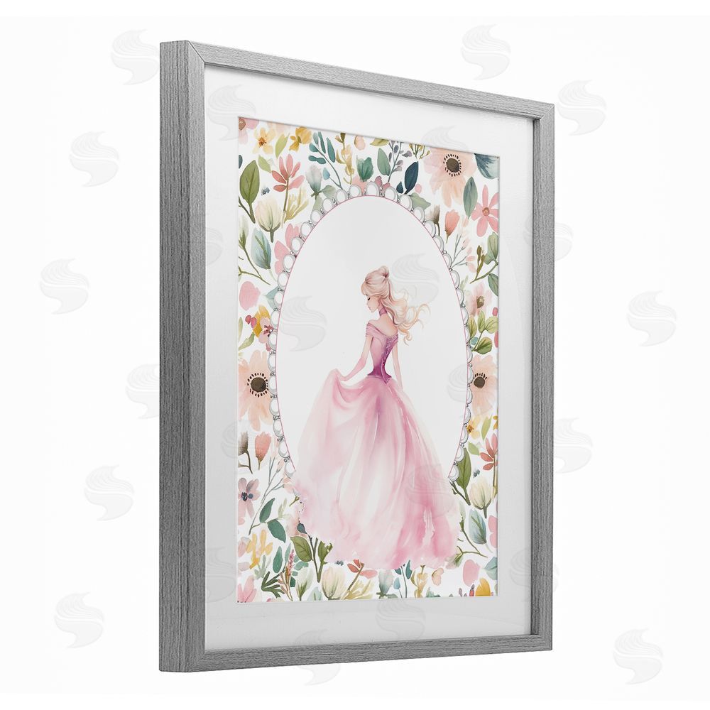 Christine Simpson Art Graceful Princess Love Gray Framed Print Under Glass Wall Art