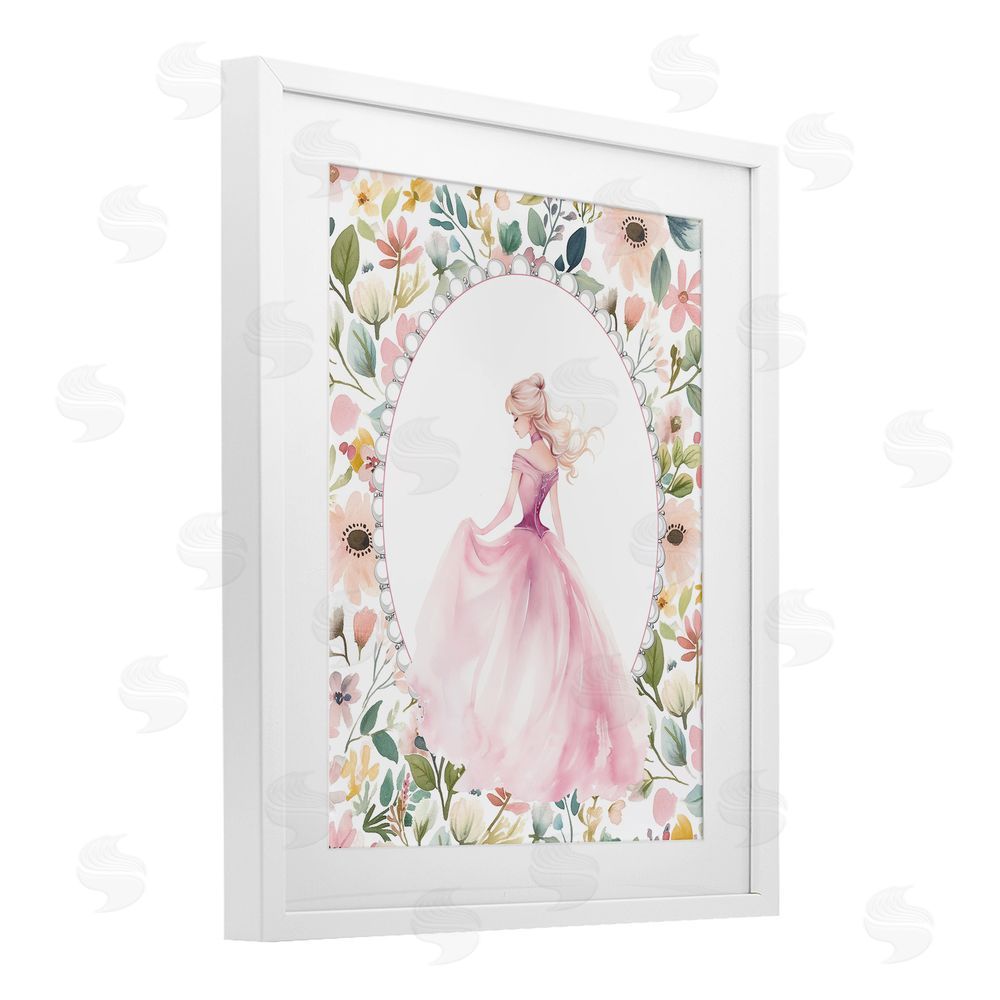Christine Simpson Art Graceful Princess Love White Framed Print Under Glass Wall Art
