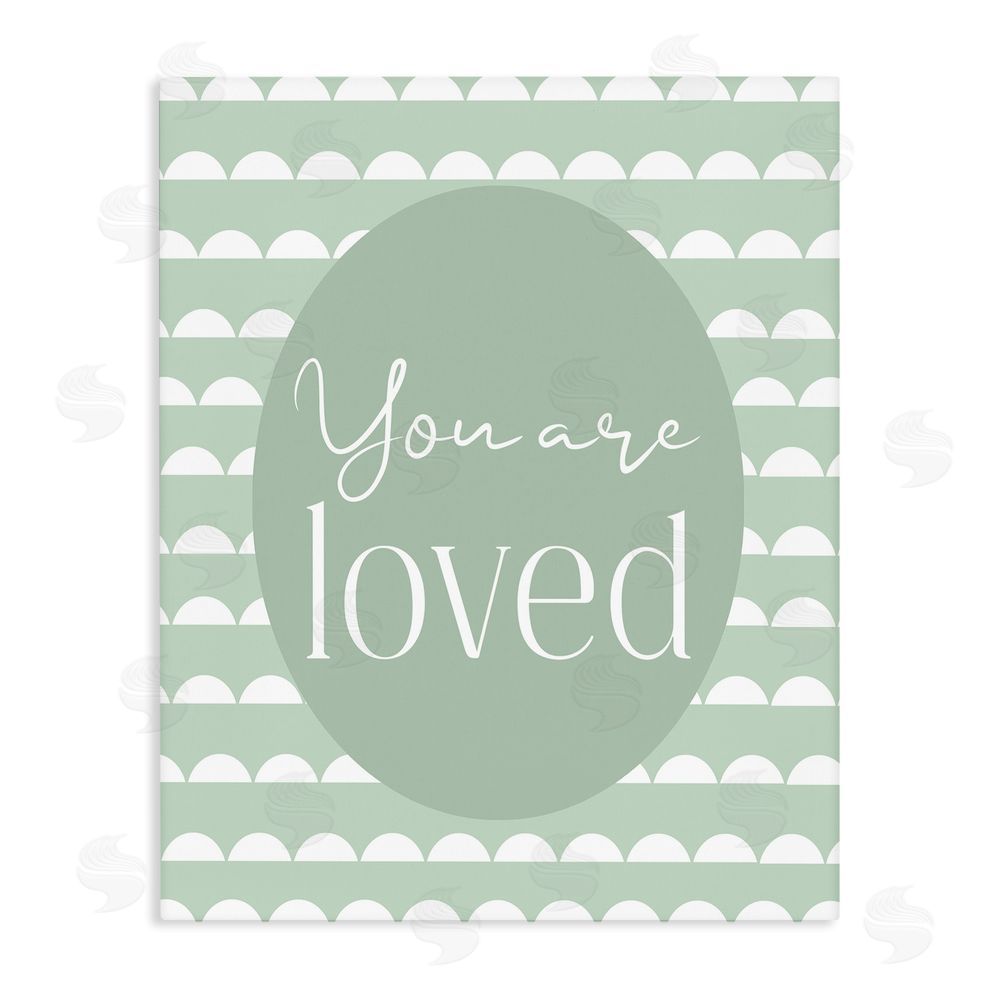 Christine Simpson Art You Are Loved Light Green Stretched Canvas Wall Art Print