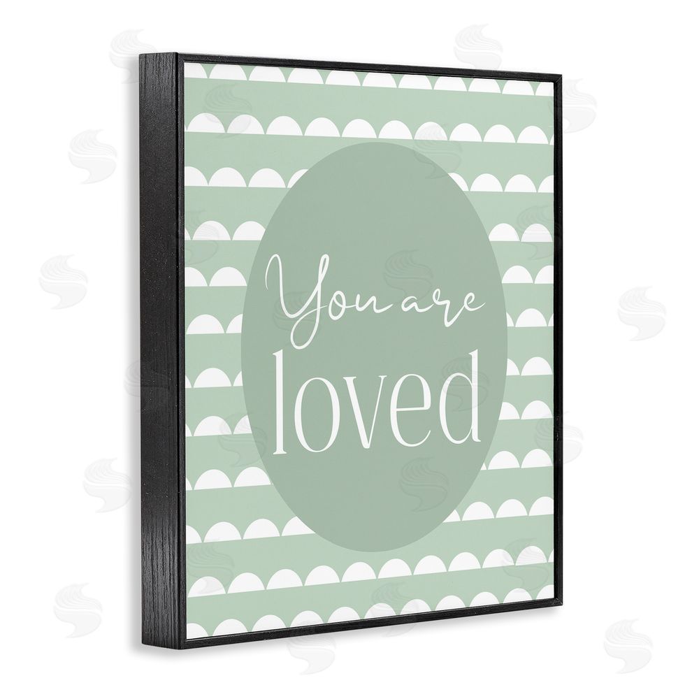 Christine Simpson Art You Are Loved Light Green Black Framed Giclee Wall Art Print