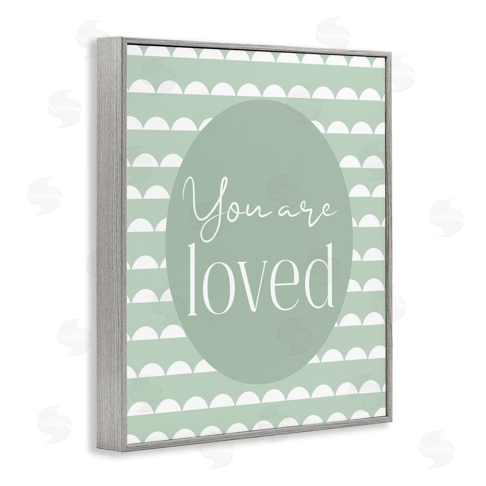 Christine Simpson Art You Are Loved Light Green Gray Framed Giclee Wall Art Print