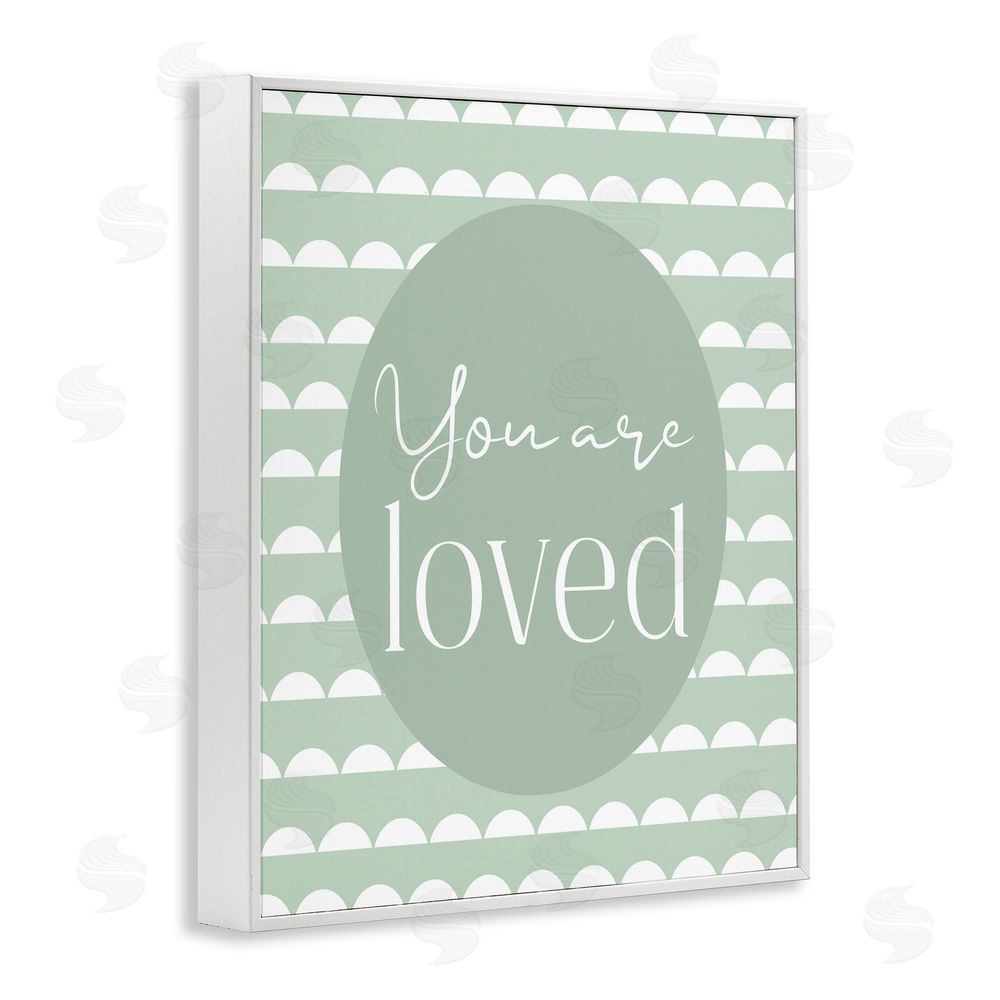 Christine Simpson Art You Are Loved Light Green White Framed Giclee Wall Art Print