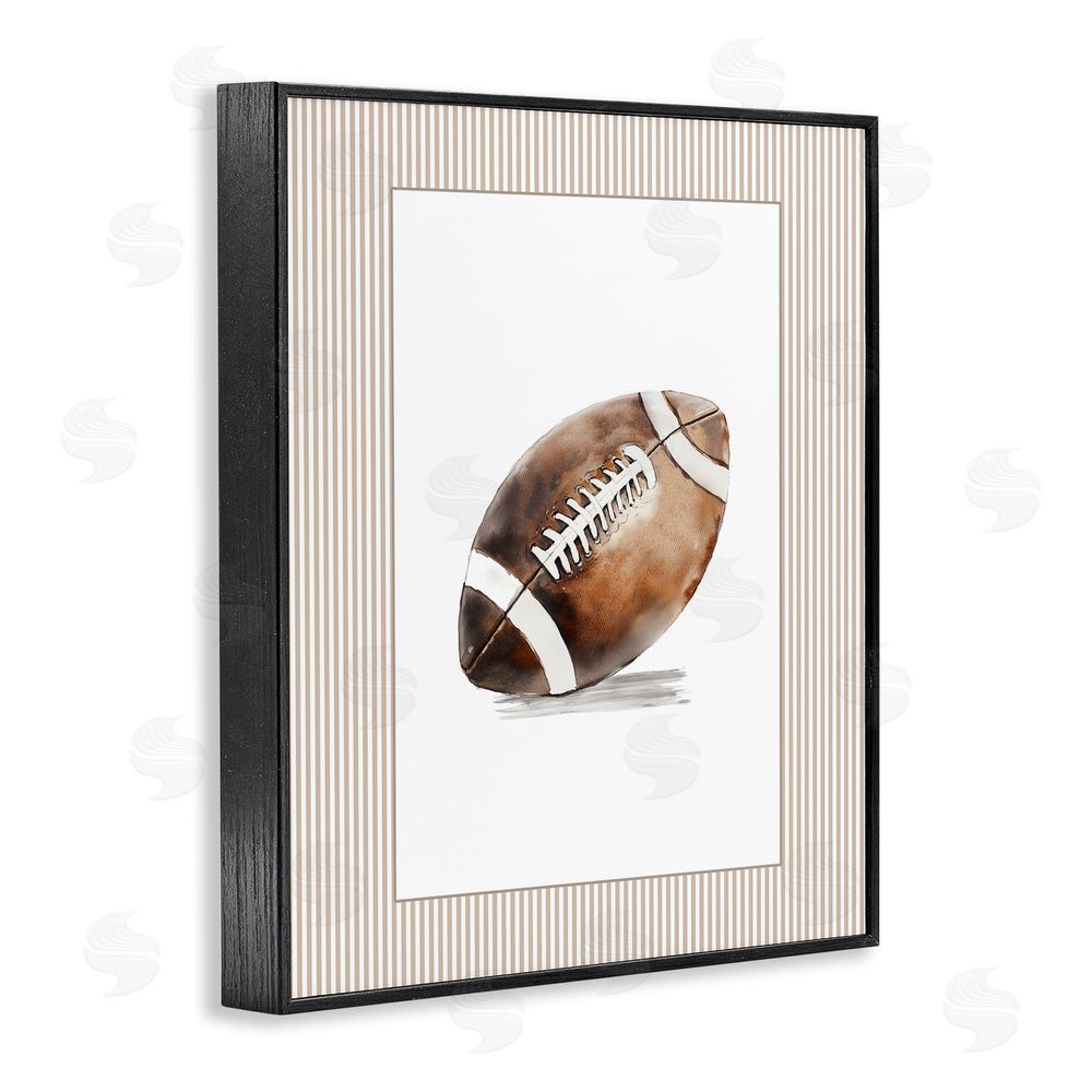 Christine Simpson Art Vintage Sports Football Black Framed Giclee Wall Art Print