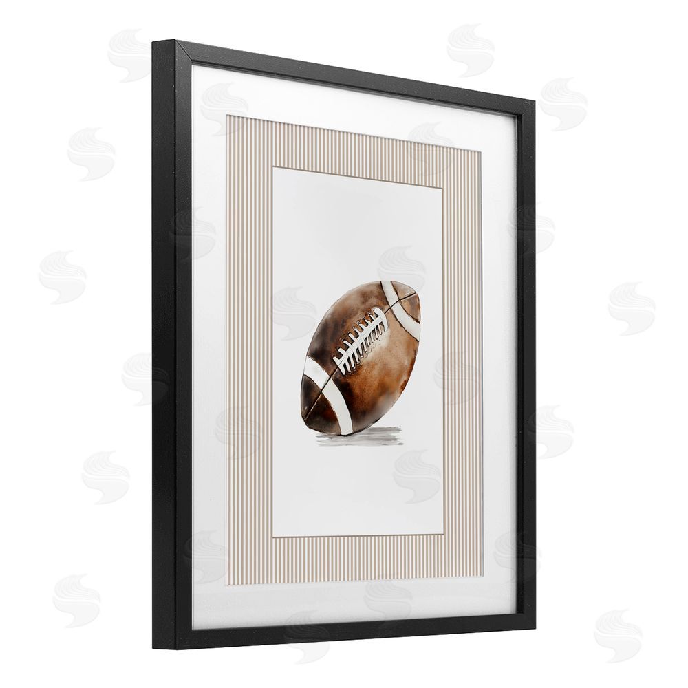 Christine Simpson Art Vintage Sports Football Black Framed Print Under Glass Wall Art