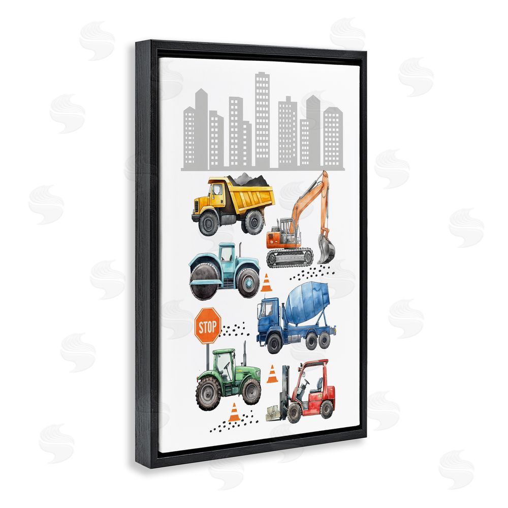 Christine Simpson Art City Keeps Moving Black Floating Frame Canvas Wall Art Print