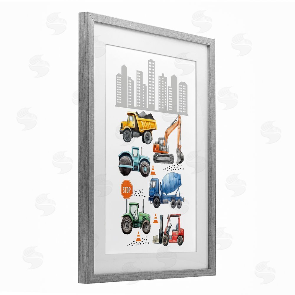 Christine Simpson Art City Keeps Moving Gray Framed Print Under Glass Wall Art