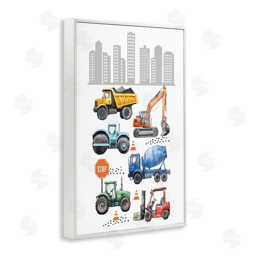 Christine Simpson Art City Keeps Moving White Framed Giclee Wall Art Print