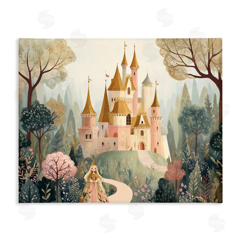 Christine Simpson Art Whimsical Castle Path Stretched Canvas Wall Art Print