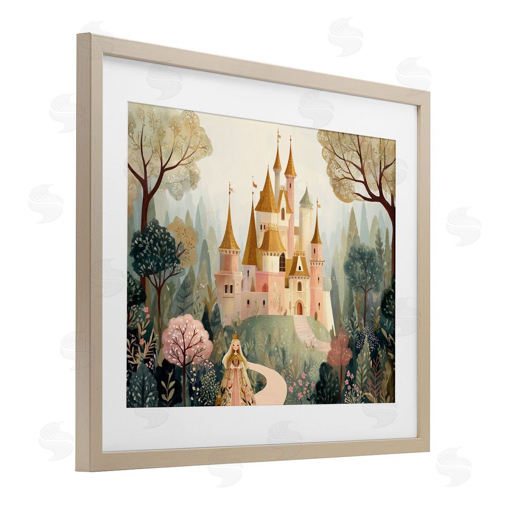 Christine Simpson Art Whimsical Castle Path Brown Framed Print Under Glass Wall Art