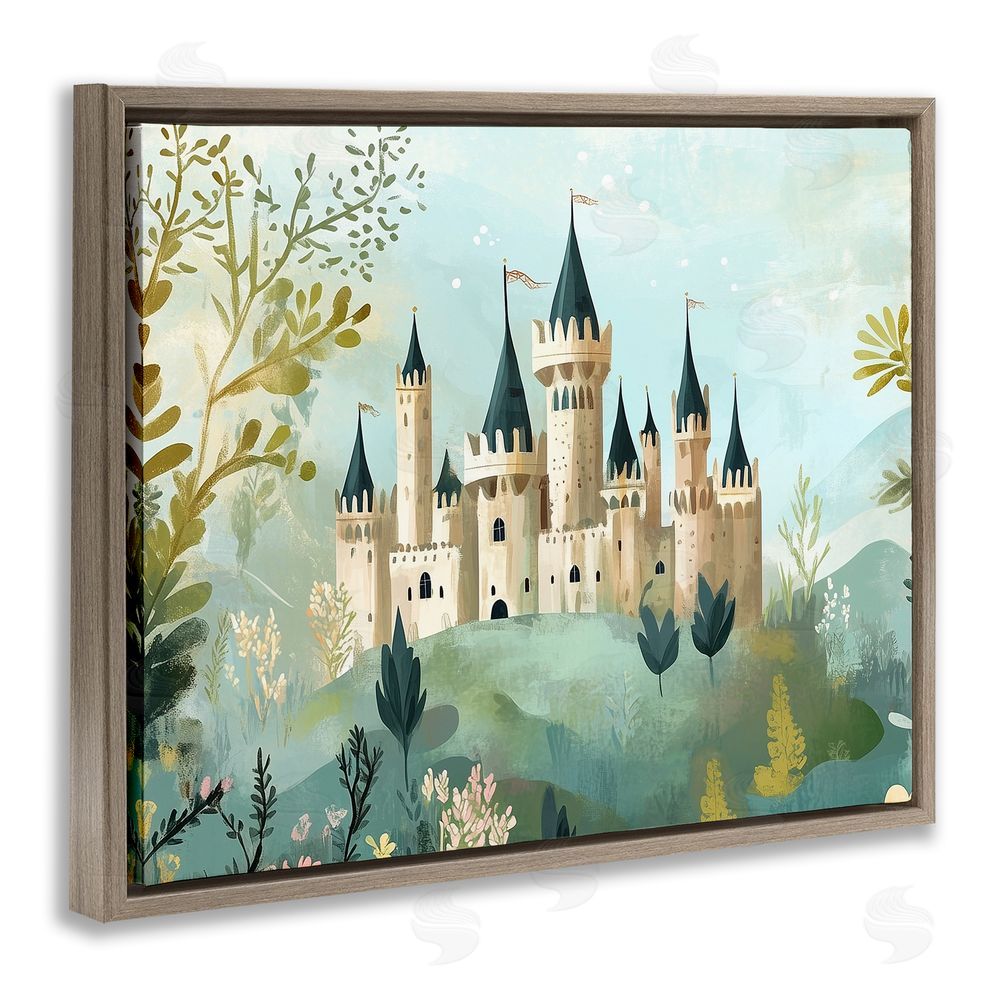 Christine Simpson Art Princess' Castle View Brown Floating Frame Canvas Wall Art Print