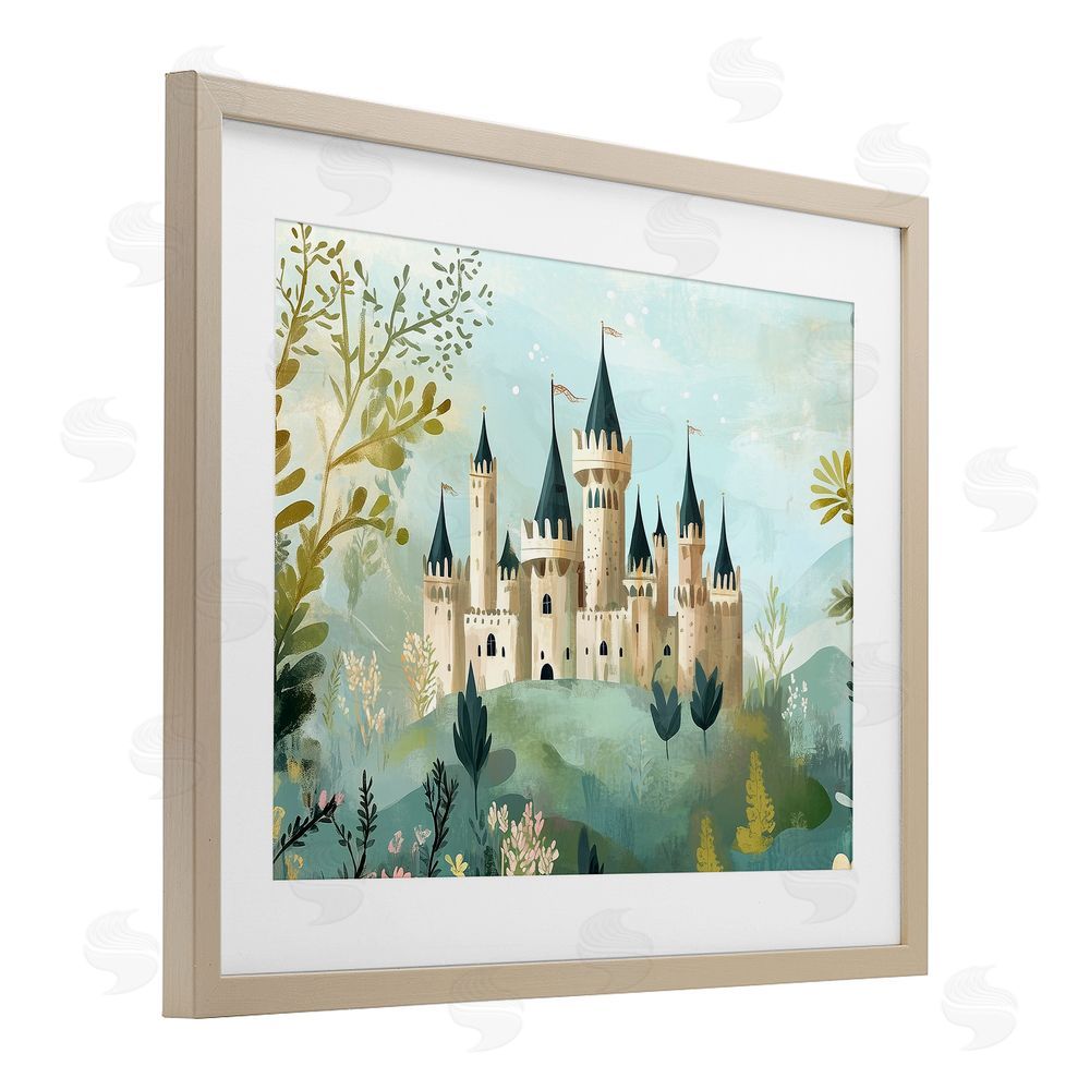 Christine Simpson Art Princess' Castle View Brown Framed Print Under Glass Wall Art