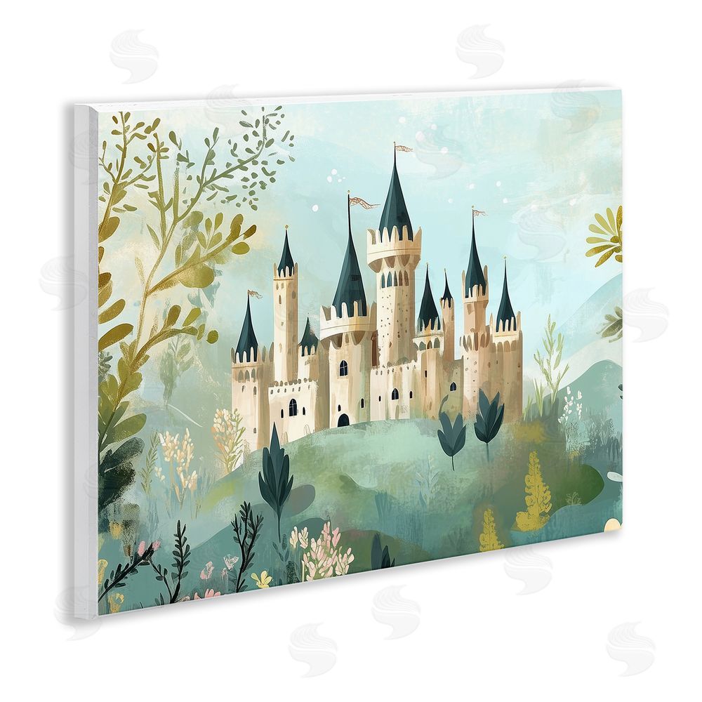 Christine Simpson Art Princess' Castle View Wooden Wall Plaque Art Print