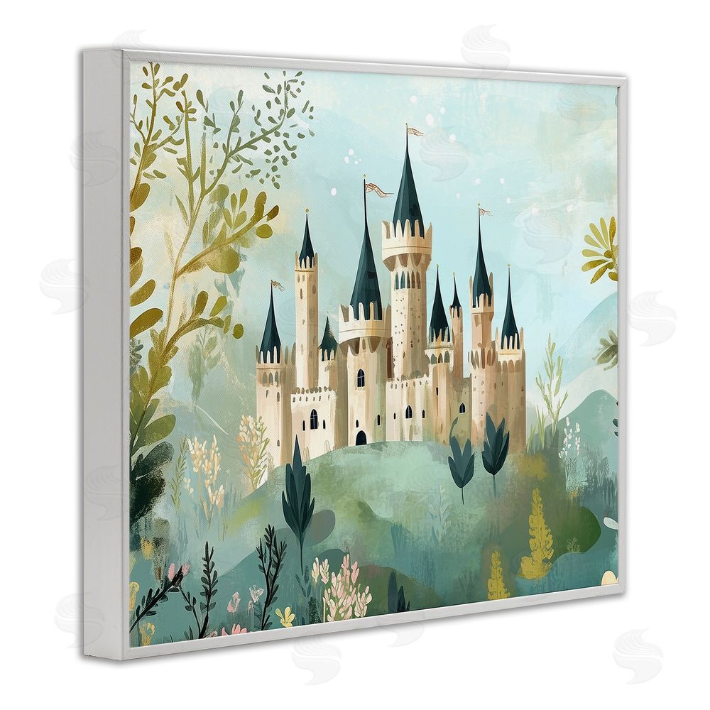 Christine Simpson Art Princess' Castle View White Framed Giclee Wall Art Print