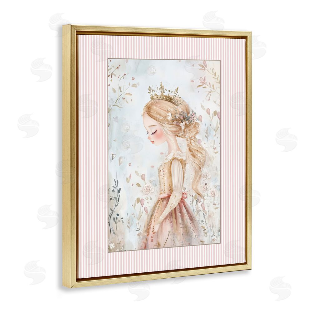 Christine Simpson Art Enchanted Dreams Princess Gold Floating Frame Canvas Wall Art Print