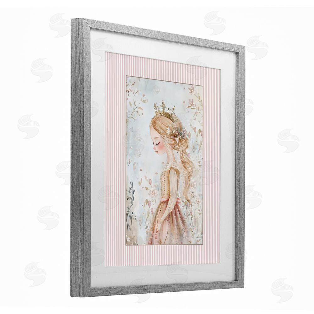 Christine Simpson Art Enchanted Dreams Princess Gray Framed Print Under Glass Wall Art