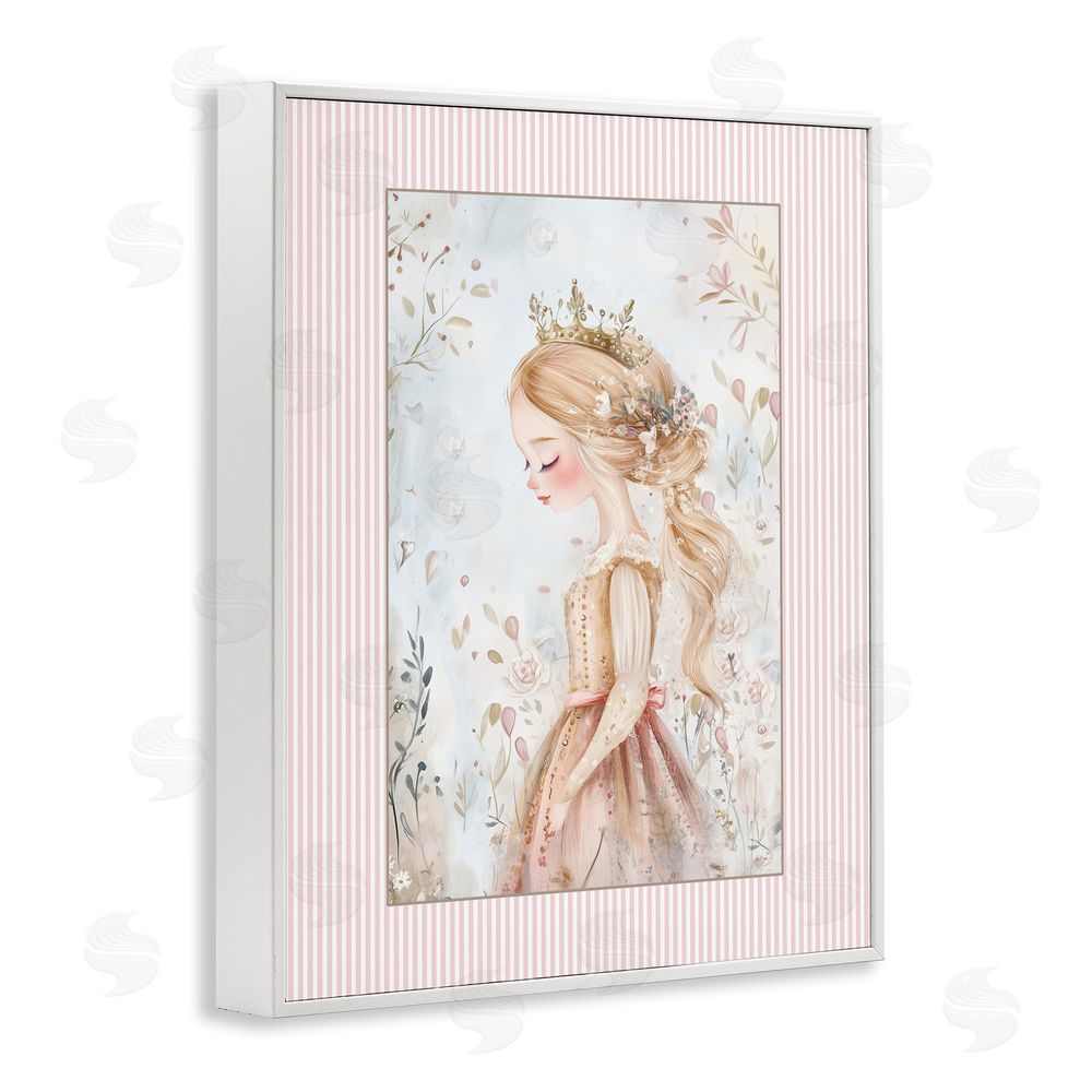 Christine Simpson Art Enchanted Dreams Princess White Framed Giclee Wall Art Print