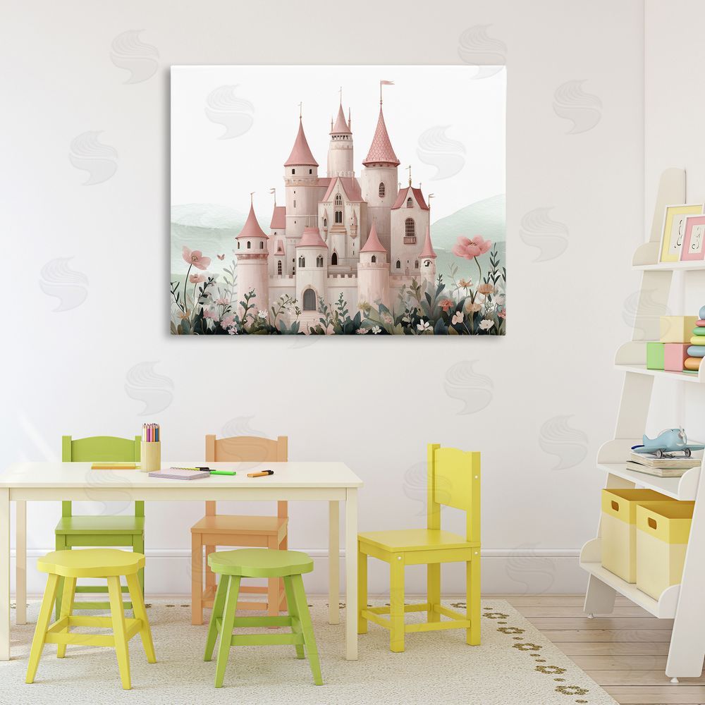 Christine Simpson Art A Castle For Princess Stretched Canvas Wall Art in Room