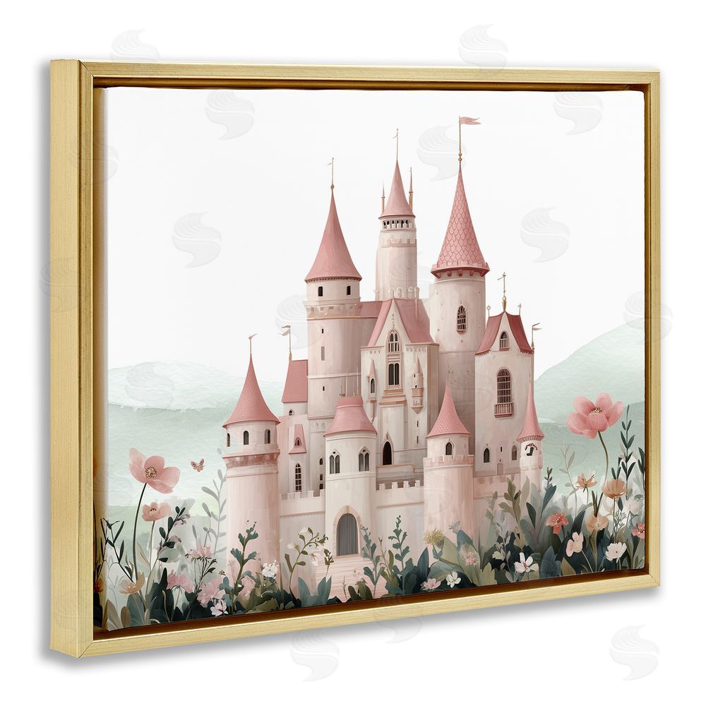 Christine Simpson Art A Castle For Princess Gold Floating Frame Canvas Wall Art Print